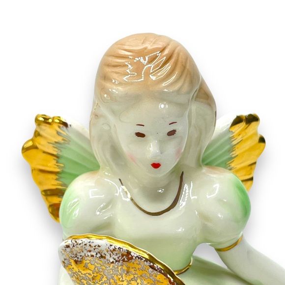 Josef Originals Vintage 18th Birthday Angel Girl Figurine in Green Dress & Wings - Picture 9 of 11